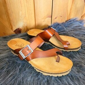 Yokono Brown Leather Sandals, Womens Size 7.5
